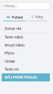 Výběr různých pohledů ve FLOWii 