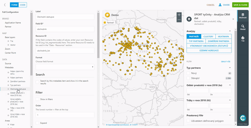 Corpis Maps - analytické mapy - analýza CRM