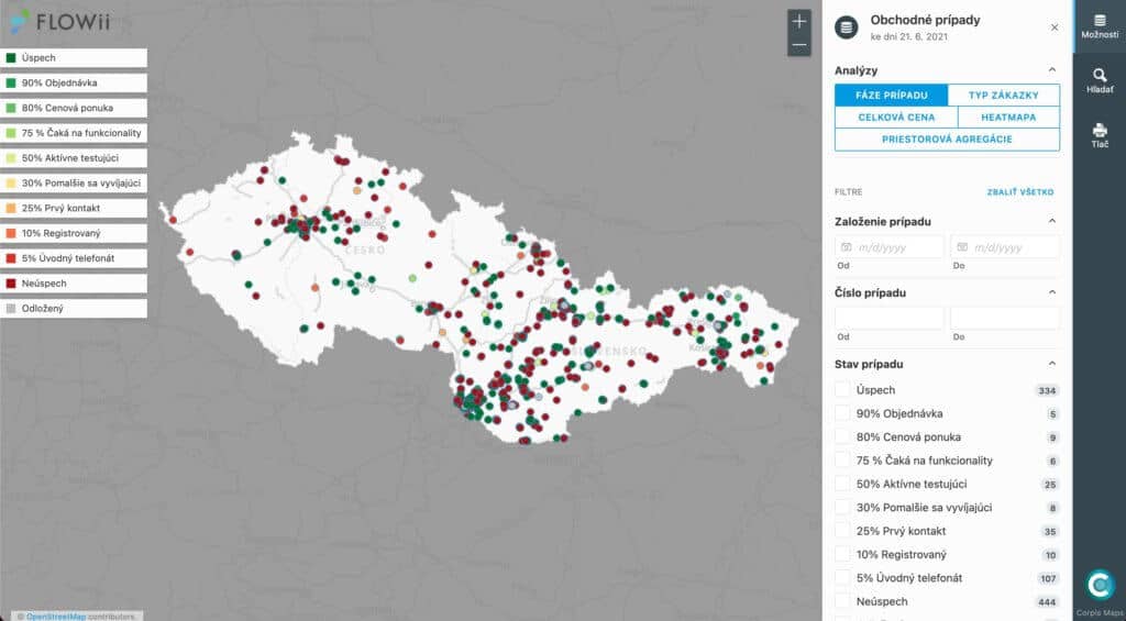 FLOWii data do Corpis Maps